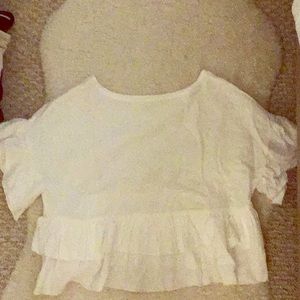 White Ruffle Blouse